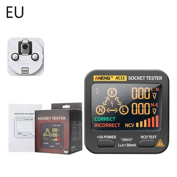 Skaitmeninis Lizdas Smart Testeris RCD Line Etapas Patikrinti Detektorius MUMS/UK/EU/AU/SA Plug