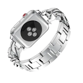 Nerūdijančio Plieno dirželis Apple watch band 44/42/40/38mm Diamond Apyrankės Pakeitimo Apyrankės Už Iwatch 4/3/2/1 Priedai