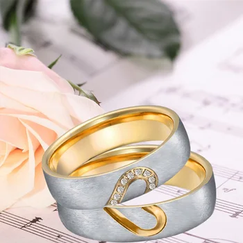 Santuokos Aljanso Tikroji meilė Širdyje vestuvinį žiedą nustatyti vyrų ir moterų, aukso spalvos jo ir autorystė Dalyvavimas pora Žiedų