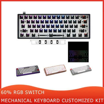 GK61X Karšto Keitimo 60% RGB Įjunkite Mechaninę Klaviatūrą, Pritaikytą Rinkinys Wired 
