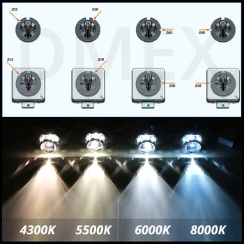 DMEX OEM 2VNT Reguliariai D4R 35W Xenon Lemputė HID Lempos 4300K 5000K 5500K 6000K 8000K Žibintų Pakeitimas 42406 66450 Xenon Lemputės