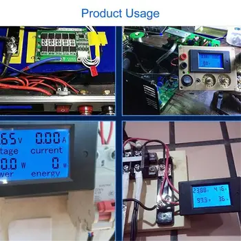 Skaitmeninė Elektros Energijos Skaitiklis DC Voltmeter Ammeter Wattmeter Khw Galia Monitorius Su Perstūmimo Įtampa Srovės Testeris Akumuliatorių Testeris