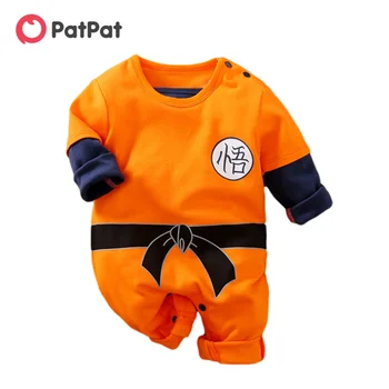 PatPat 2021 Nauja Rudens ir Žiemos ilgomis rankovėmis Kungfu Stiliumi Orange Vienas Gabalas Baby Baby Mažylis Berniukas Vienos Vienetų Jumpsuits
