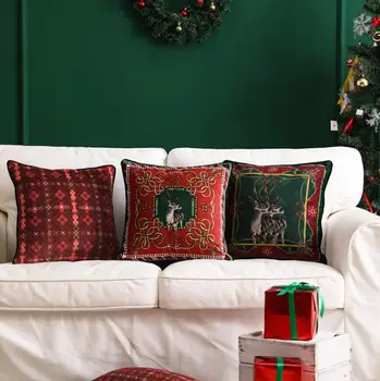 Europos Prabangos Kalėdų Pagalvėlė Padengti 30*50 45*45 Žalia Linksmų Kalėdų Dekoratyvinės Pagalvėlės, Sofos Namų Puošybai Užvalkalas