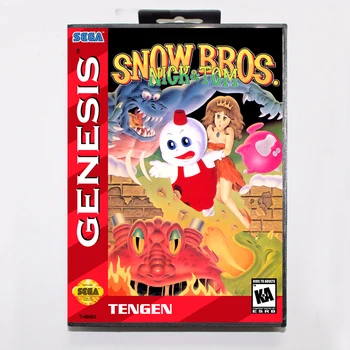 Sniego Bros Nick & Tomas Žaidimas Kasetė 16 bitų MD Žaidimo Kortelės Su Mažmeninės Langelyje Sega Mega Drive Genesis