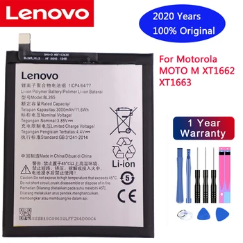 2020 originalus baterijos BL265 Lenovo XT1662 Baterija Motorola MOTO M XT1662 XT1663 3000mAh Batterie+nemokamas Įrankiai
