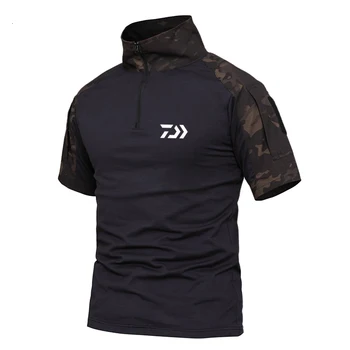 Žvejybos Drabužių Daiwa Marškinėliai Camo Lauko T-shirt Sporto Vyrų Python Kvėpuojantis Sveikatingumo Žygiai Dviračiais Žvejybos Apranga