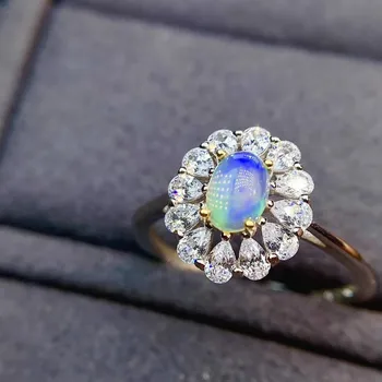 Moterų Naują Žiedą Gamtos Opalas Žiedas 925 Sidabro Prabangos Atmosferą Dizaino Prabangus ir Elegantiškas Stilius