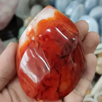 1pcs 400-450g Natūralus Raudonasis Agatas fakelas poliruoti quartzcrystal Pavyzdys Gydymo
