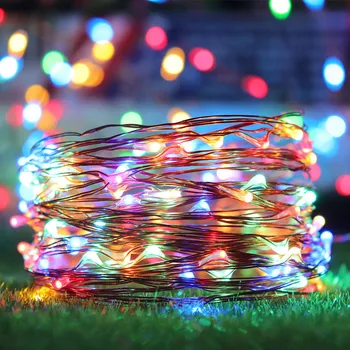 10vnt/daug USB LED Styginių Šviesos Vario viela, Garliava Pasakų šviesos Namuose Kalėdų Vestuves Apdailos led string žibintai