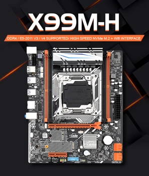 Jingsha X99M-H M-ATX motininės Plokštės rinkinys su XEON E5 2620V3 ir 2*8gb=16GB DDR4 2133MHZ ECC REG RAM parama 4 atminties ir SSD M. 2
