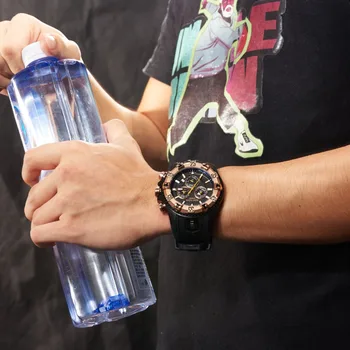 Rifas Tigras/RT Vyrų Sporto Laikrodžiai Kvarcinis laikrodis su Chronograph ir Data Didelis Ciferblatas Juodas Plieno Super Šviesos Sustoti Žiūrėti RGA303