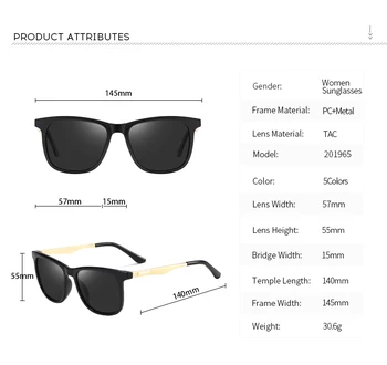 Naujas stilius ponios poliarizuoti akiniai nuo saulės mados vairavimo lauko moterų akiniai klasikiniai akiniai nuo saulės