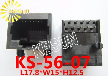 100VNT x RJ45 56 Plastiko tipo 8P8C 8Pin 17.8 mm PCB stačiu Kampu Modulinės Moterų Tinklo Lizdas LAN Jungtis