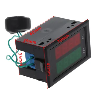 AC 80-300V 100A Skaitmeninės Srovės Ammeter Voltmeter Dviguba LED Ekranas Volt Amp Gabaritas Dabartinės Metrų Testeris Įrankiai