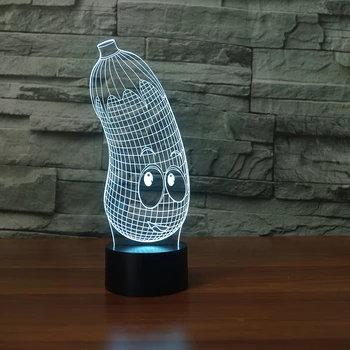 3D Akrilo Pramogų Naujovė Baklažano Akies Formos DIODŲ Lempų USB Lentelė Šviesos 3D Naktį Šviesa, Kūdikis Miega apšvietimas Kaip Žaislą Dovanų