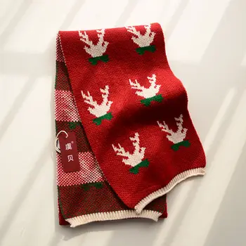 Raudona mielas mielas žiemos vaiko šalikas berniukų ir mergaičių megztiniai elnias storas šiltas siauras mažas aukštos kokybės šalikai kalėdų dovanos vaikas