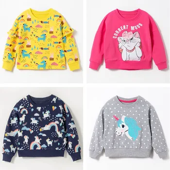 Kūdikiams, Mergaitėms, Vaikams, Hoodies Prekės 2021 Fleeces Marškinėlius Baby Girl Drabužiai, Megztiniai Interloop Medvilnės marškinėliai Topai Palaidinė Tee