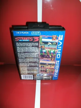 Gatvėse Pyktis III žaidimo kasetė su dėžute ir naudojimo instrukcija 16 bitų MD kortele Sega MegaDrive už Genesis