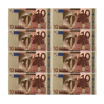 Spalva Eurų Banknotų 10vnt/daug 5 EUR Aukso Folija Banknotų Surinkimo ir Dovanos ES Pinigų Išskirtinį Amatų