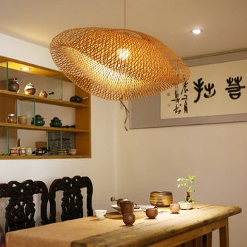 Kinijos LED Lempos Bambuko Sieniniai šviestuvai Restoranas Namų Dekoro Rotango Pakabukas Šviesos Kambarį Kabo Lempa, Šviestuvas, Pakabos