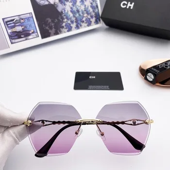 2020 nauji akiniai nuo saulės, poliarizuoti moterų gradientas akiniai nuo saulės garsaus dizainerio prekės ženklo akiniai nuo saulės frameless nereguliarus UV400 akiniai