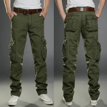 2020 m. Pavasarį Naujos vyriškos Kelnės Lauko Multi-pocket darbo drabužiai, vyriški, Jaunimo Slim Straight Medvilnės Kelnės Mados Tendencija