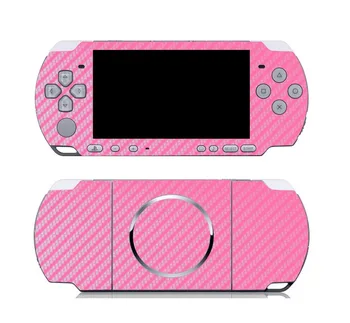 Rožinės spalvos Anglies Pluošto Vinilo Oda Lipdukas apsaugos Sony PSP 3000 odos Lipdukai PSP3000