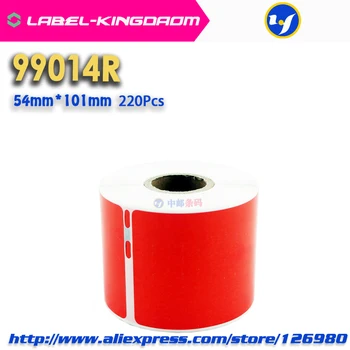2 Ritiniais Dymo 99014 Raudona Spalvinga Compatiable Etiketės 54mm*101mm 220Pcs Suderinama