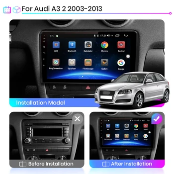 Junsun V1 Android 10.0 DSP CarPlay Automobilio Radijo Multimedia Vaizdo Grotuvas Auto Stereo GPS Audi A3 8P 2003 - 2013 m. 2 din dvd