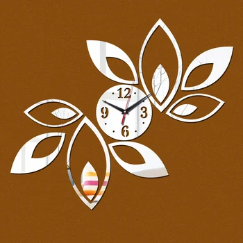 Karšto pardavimo 3d laikrodžiai siena lipdukas apdailos akrilo lapai muilt spalvų lipdukai europoje stiliaus namų dekoro
