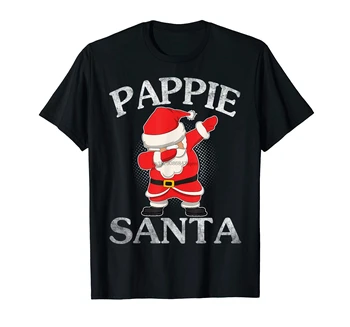 Kalėdų Juokinga T-Shirt-Vyrų Pappie Tepdami Santa Atitikimo Šeimos Grupė T-Shirt-Black