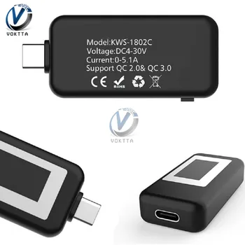 Tipas-C USB Testeris-LCD Digital Voltmeter Ammeter Įtampos Srovės Bandymas Detektorius Maitinimo Banko Įkroviklio Indikatorius USB Gydytojas