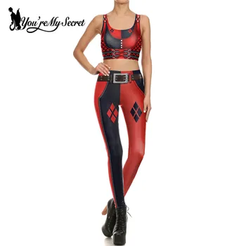 [Tu Mano Paslaptis] Star Superhero Cosplay Kostiumas Moterims Įdomu, Kapitonas Amerika Deadpool Moteris Croped Viršūnes Antblauzdžiai Rinkiniai