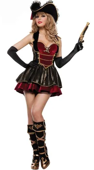 Helovinas Gotikos Piratų Kostiumų Deluxe Moterų Kapitonas Fantasia Išgalvotas Suknelė