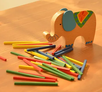 Vaikams mokomieji Žaislai dramblys Mediniai Balansas Blokų Žaidimas Medienos Montessori Blokai Žaislai, Dovanos Vaikams Ankstyvojo Lavinimo Žaislai