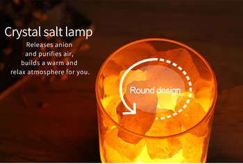 LED Naktį lempos Himalajų Druskos Lempa su USB įkrovimo Oro Valytuvas Crystal Rock Druska Naktį Šviesos