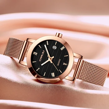 CRRJU Moterų Laikrodžiai 2020 Prabangos Ponios Datos Žiūrėti Fashion Stilingas Vandeniui Slim Kvarciniai Laikrodžiai Moterims Reloj Mujer