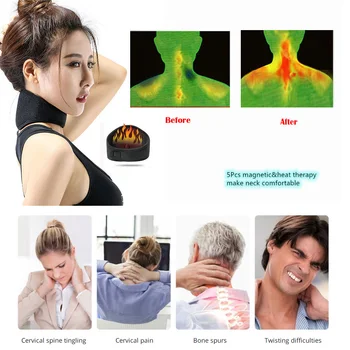 1Pcs BYEPAIN Turmalinas, Magnetinė Terapija Kaklo Massager Neskaityti Šilumos Diržas Kaklo Slankstelio vidurį, taip pat Apsaugos Kaklo Massager