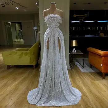 Dramatiškas China High Ritininės Prom Dresses Ilgai 2020 M Sexy Matyti Per Prašmatnus Inscenizacija Vakarinę Suknelę Ypatinga Proga Suknelės Pagal Užsakymą
