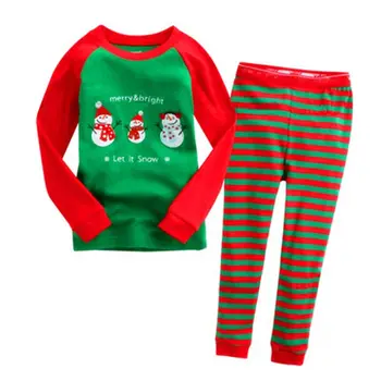 Vaikai sleepwear kūdikių pižama mergaitėms santa Kalėdų pižama berniukams, vaikams ilgomis rankovėmis marškinėlius + kelnės medvilnės pižama 2-7 Metai
