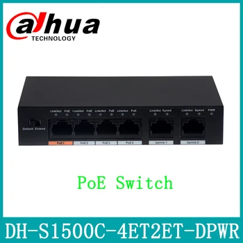 Dahua 4ch PoE Switch DH-S1500C-4ET2ET-DPWR 4CH Ethernet Jungiklis su 250m Energijos Tranzito Atstumas Paramos PoE PoE+&Hi-PoE Protokolas