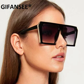 GIFANSEE aikštė akiniai nuo saulės moterims, vyrams šviesą Negabaritinių unisex saulės akiniai prabangos prekės ženklo moterų derliaus dizaineris atspalvių uv400 akiniai