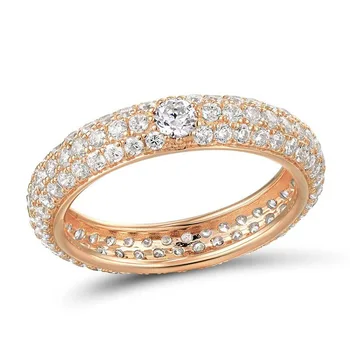 Moterų Mados Sidabro Spalvos Pažadas Vestuvinis Žiedas Crystal CZ Akmens Žiedas, Senovinių, Nerūdijančio Plieno Moterų Vestuvių Žiedai