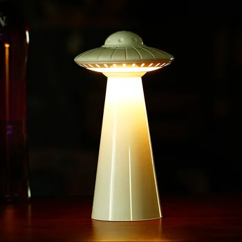 Naktį šviesos diodų (LED UFO kūrybos Mielas formos įkrovimo stalo lempa miegamasis tolygus pavarų perjungimo Dekoratyvinis Aplinkos šviesos,Baras žibintas