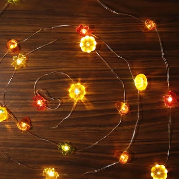 Gilė Klevo Lapų String Žibintai LED vidinis Dekoratyvinės Lempos, Buitinės Šalių Helovyno Dekoracija Namuose Kalėdos Šalis