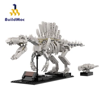 BuildMOC Juros Periodo Dinozaurų Rinkinys, Iškastinio Skeletas Filmą Gyvūnų Surinkimo Modelio Blokai Juros Periodo Plytų Žaislai Mergaitėms Dovanų