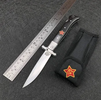 Rusijos Finka NKVD-KGB protas EDC Vadovas Sulankstomas peiliukas juoda ir balta dervos 440C rankena peilis Veidrodis Apdaila Lauko peiliai