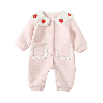 Naujagimio Žiemos Romper Kūdikių Rudenį Outwear Bamblys Kūdikio Mergina Jumpsuit Kūdikių Drabužius 0-2Y
