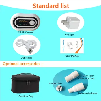 Baterija CPAP Sanitizer Sterilizer Švaresnis CPAP APAP Auto CPAP dezinfekavimo aparatą Ventiliatorių Švaresnis knarkimas miego apnėja Anti-Knarkimas